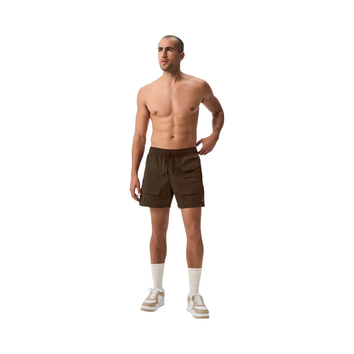Alo Men's 7" Crinkle Nylon Excursion Cargo Short - Espresso