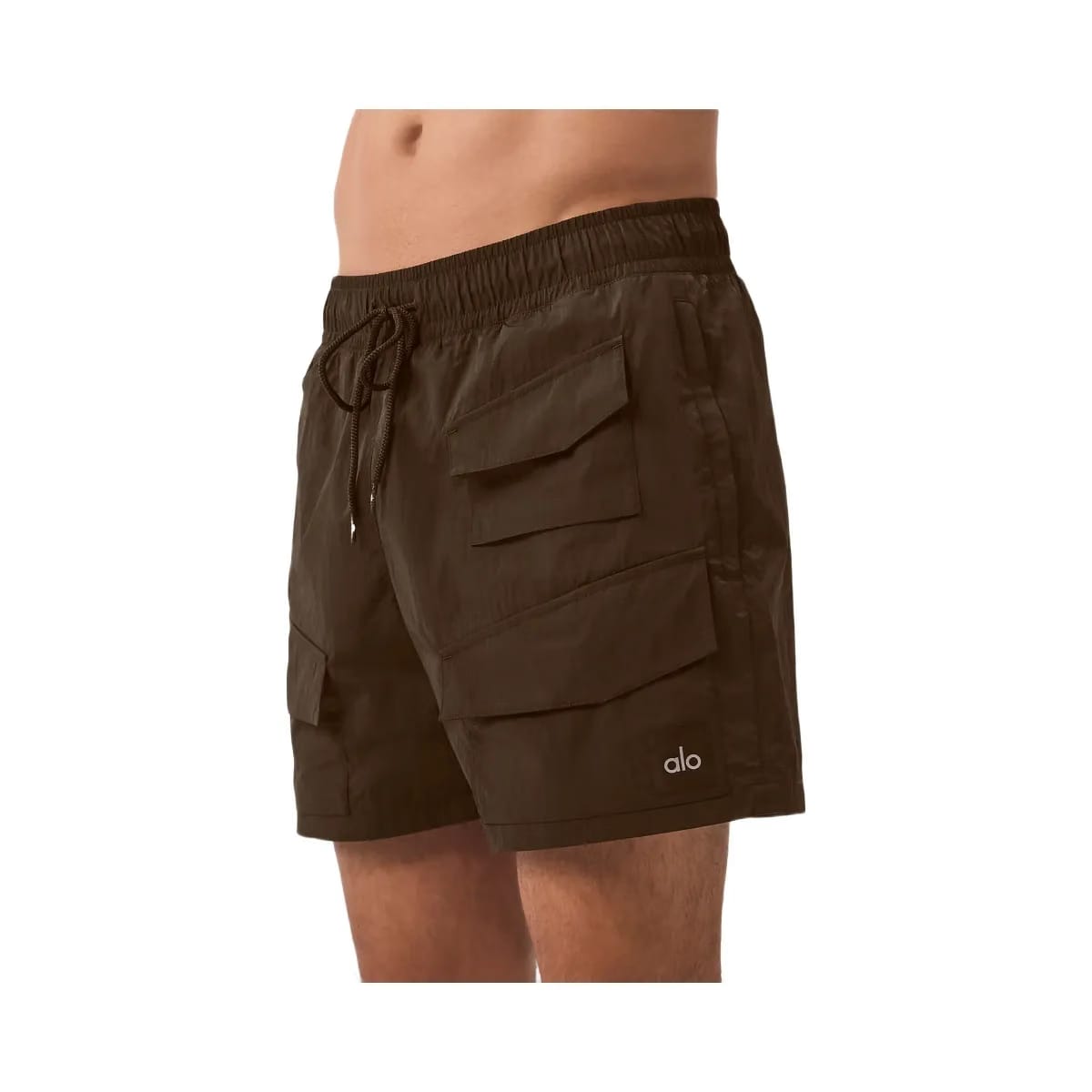 Alo Men's 7" Crinkle Nylon Excursion Cargo Short - Espresso