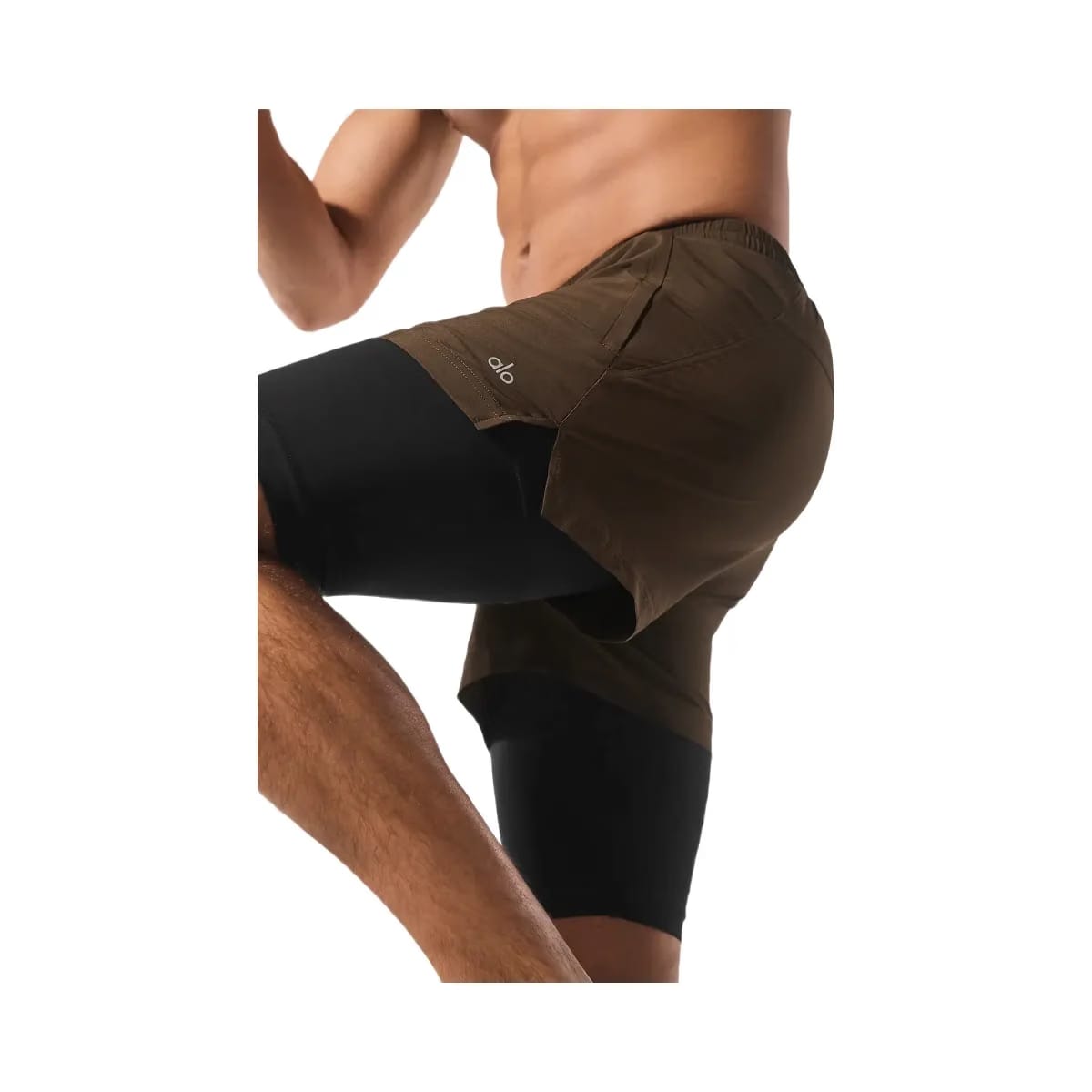 Alo Men's 5" Revival 2-in-1 Short - Espresso/Black