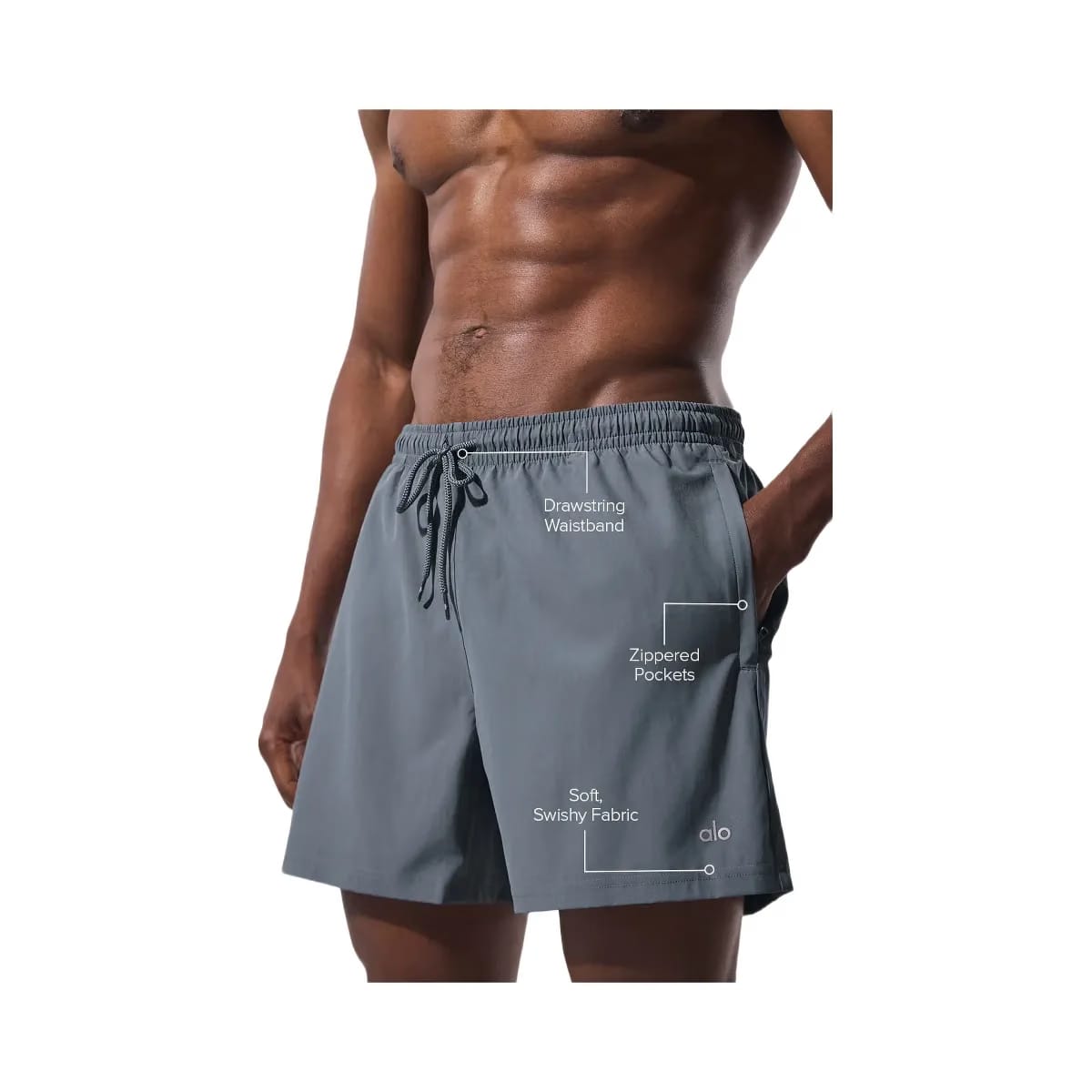 Alo Men's 5" Circuit Short - Steel Grey