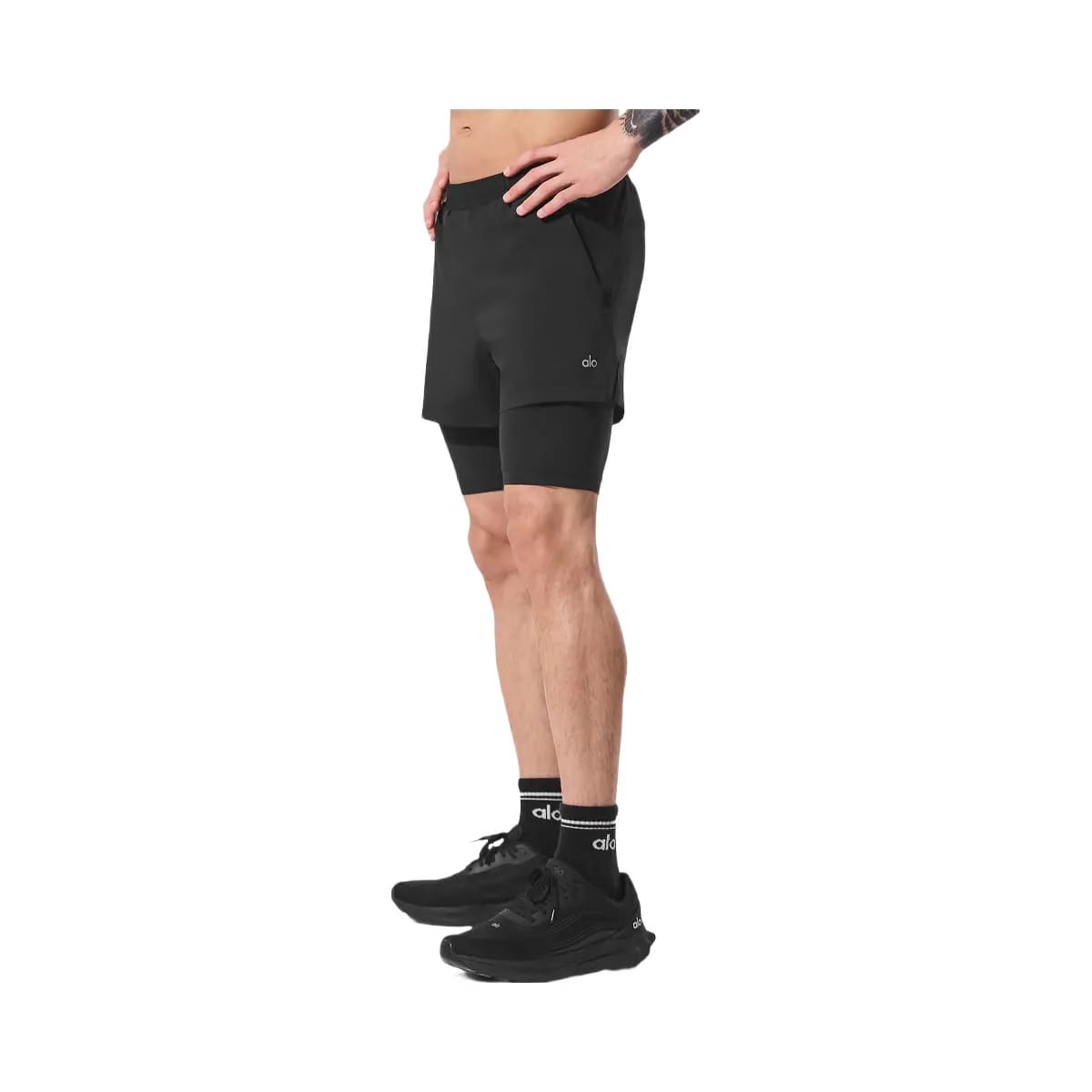 Alo Men's 5" Revival 2-In-1 Short - Black/Black