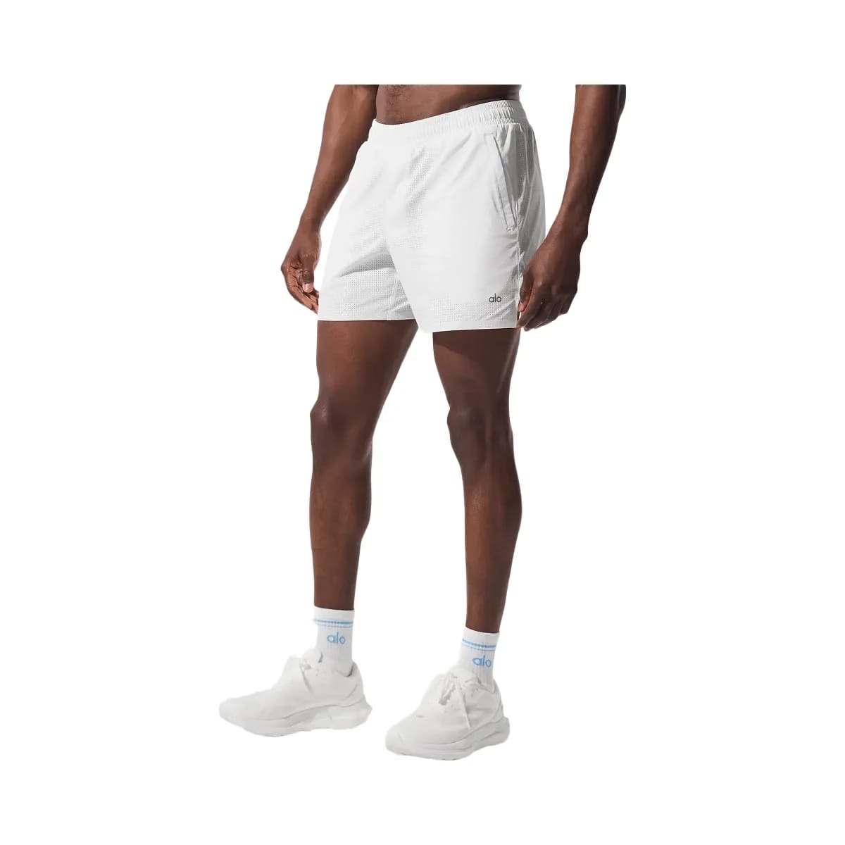 Alo Men's 5" Traction Running Short - White