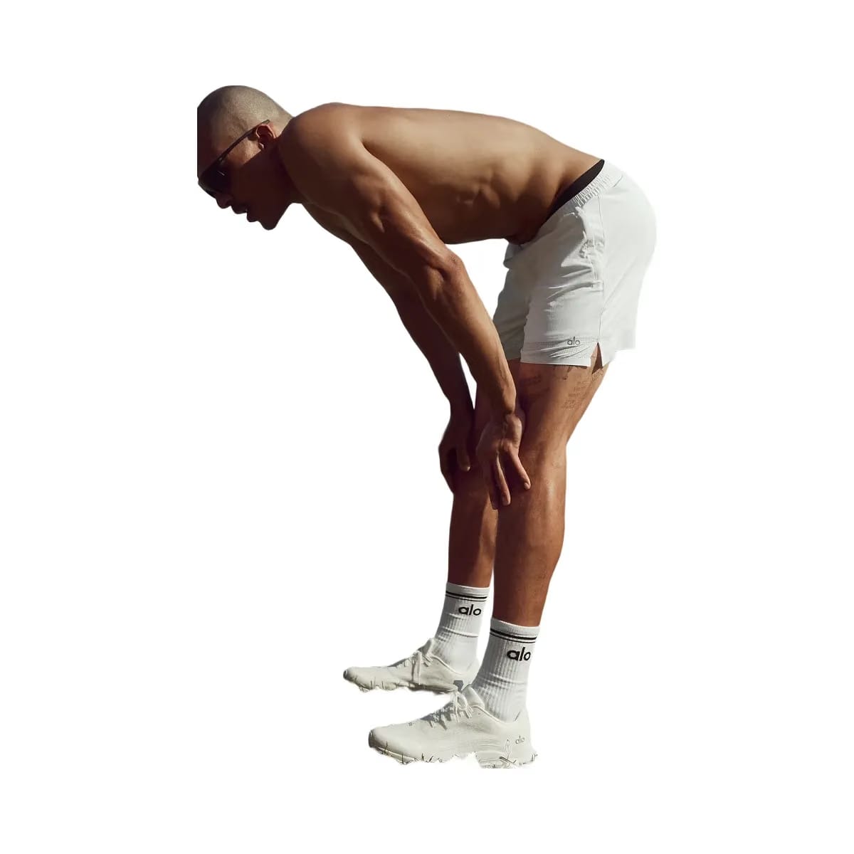 Alo Men's 5" Traction Running Short - White