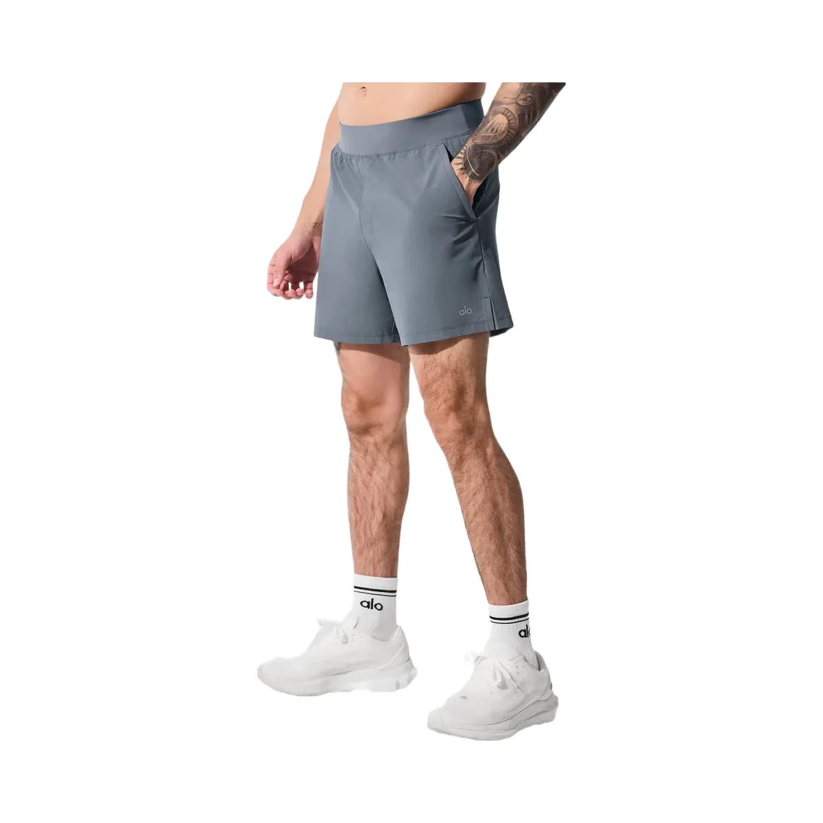 Alo Men's 5" Repetition Short - Steel Grey