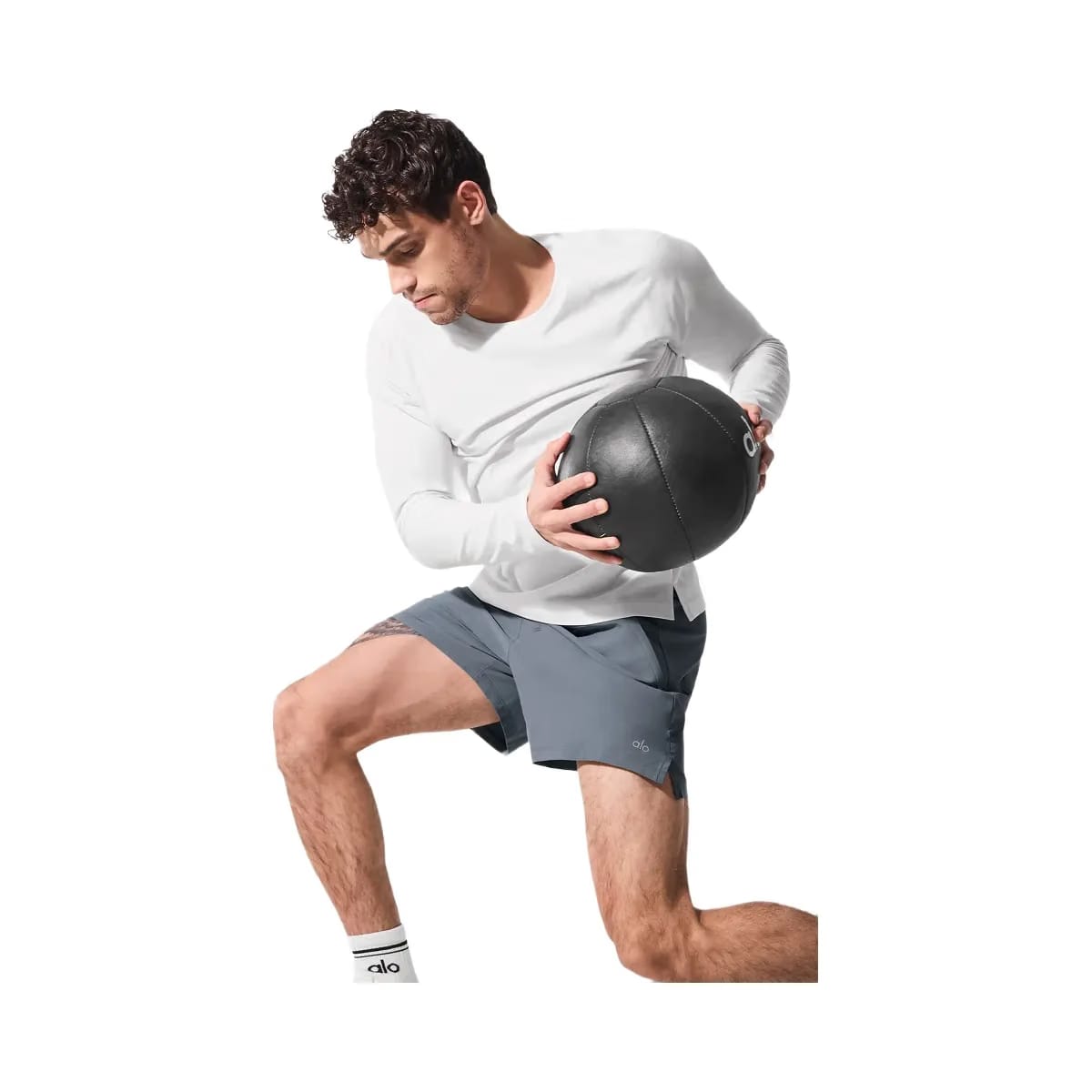 Alo Men's 5" Repetition Short - Steel Grey