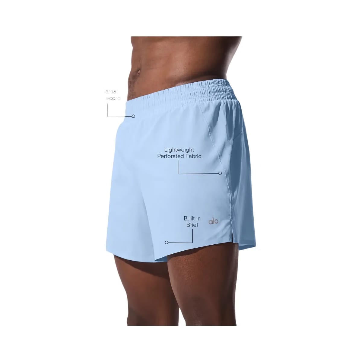 Alo Men's 5" Adapt Running Short - Seashell Blue