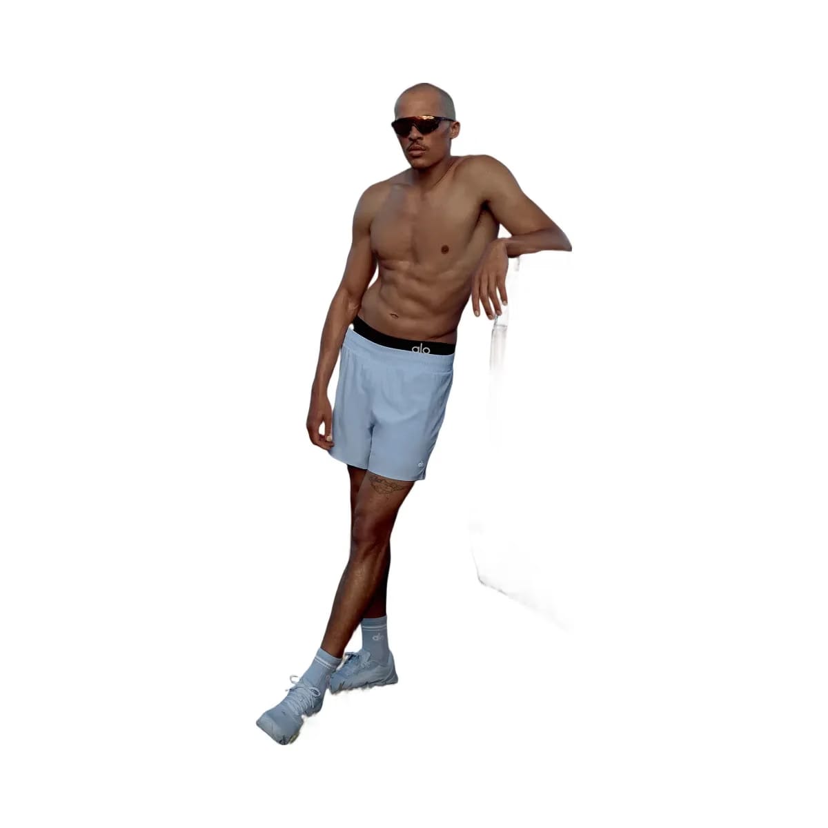 Alo Men's 5" Adapt Running Short - Seashell Blue
