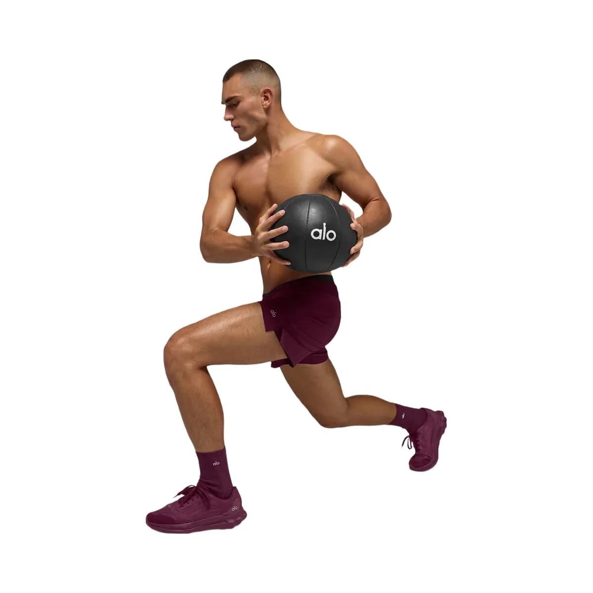 Alo Men's 5" Adapt Running Short - Burgundy