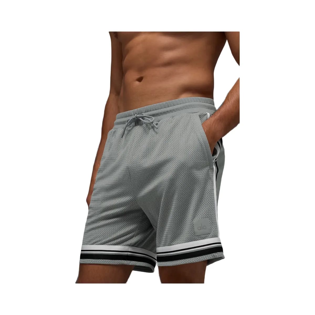 Alo Men's 7" Key Mesh Basketball Short - Lunar Grey