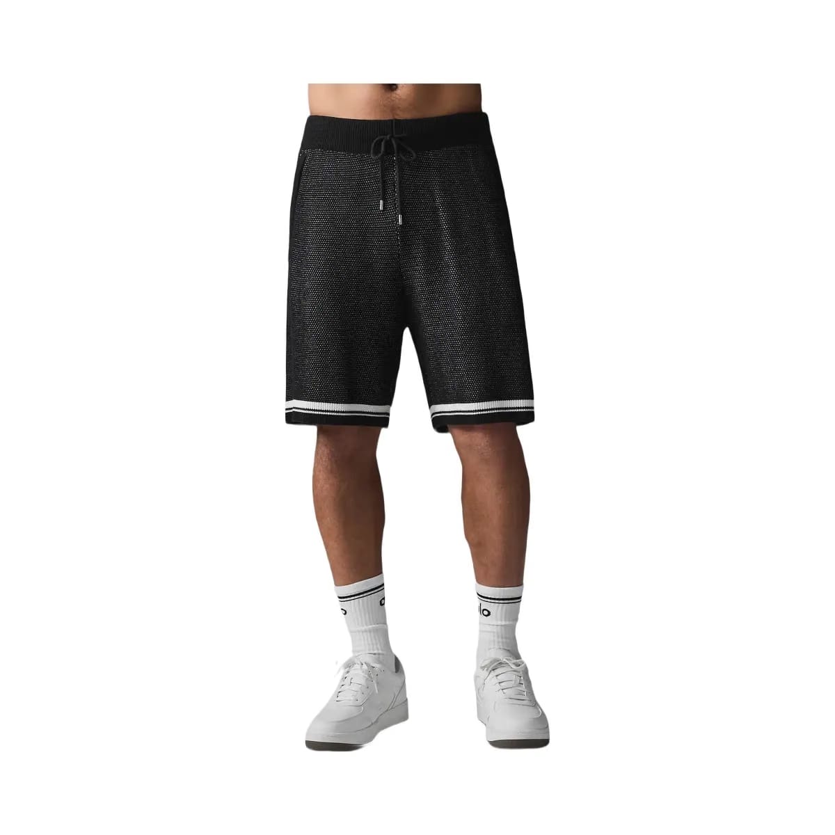 Alo Men's 7" Sports Club Sweater Knit Basketball Short - Black