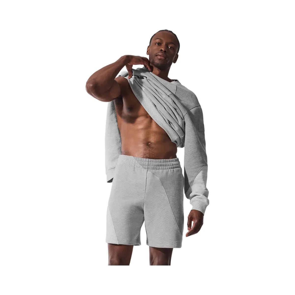 Alo Men's 7" Make Waves Short - Athletic Heather Grey Tonal