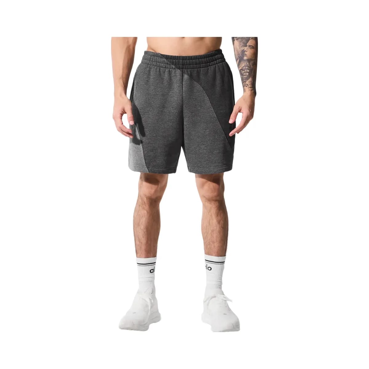 Alo Men's 7" Make Waves Short - Dark Heather Grey Tonal
