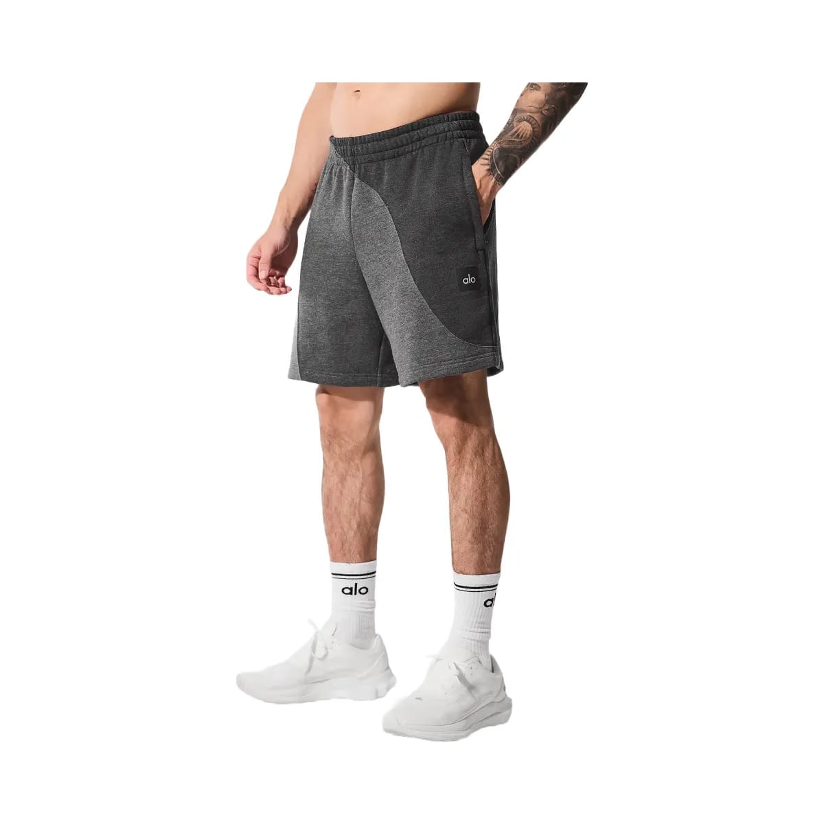 Alo Men's 7" Make Waves Short - Dark Heather Grey Tonal