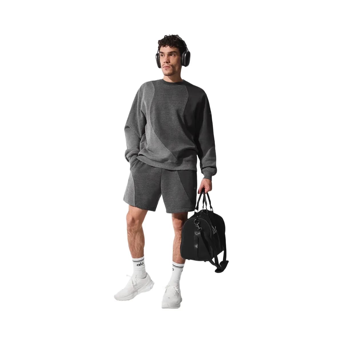 Alo Men's 7" Make Waves Short - Dark Heather Grey Tonal