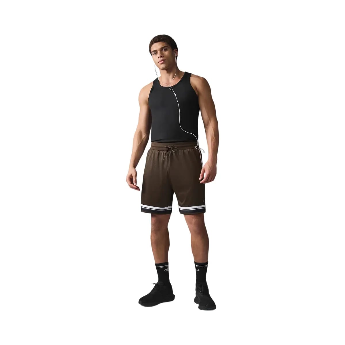 Alo Men's 7" Key Mesh Basketball Short - Espresso