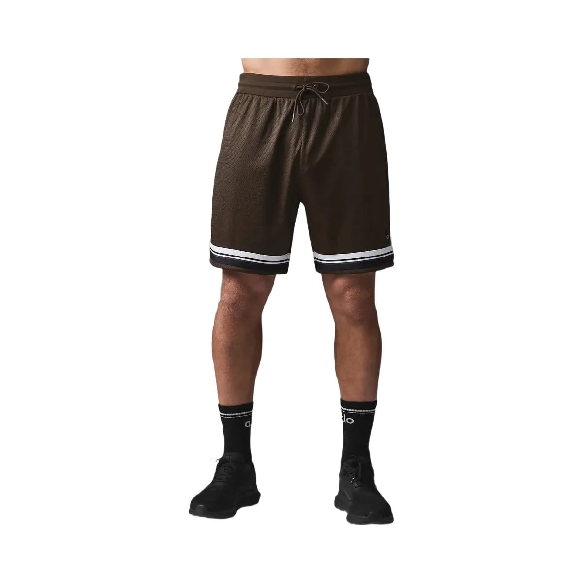 Alo Men's 7" Key Mesh Basketball Short - Espresso