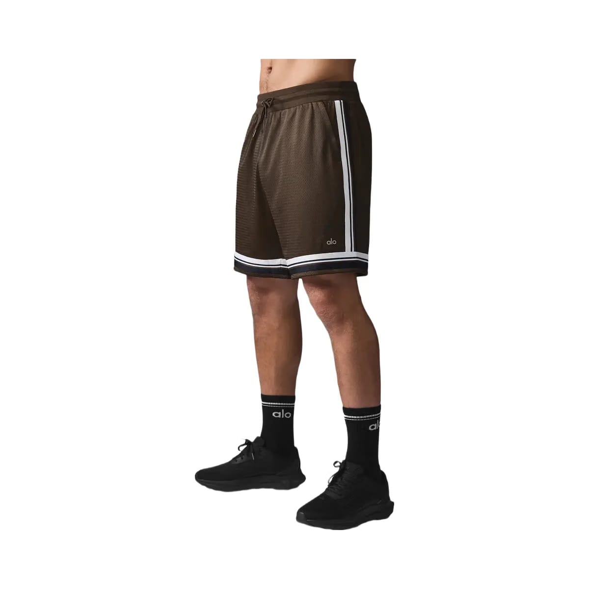 Alo Men's 7" Key Mesh Basketball Short - Espresso