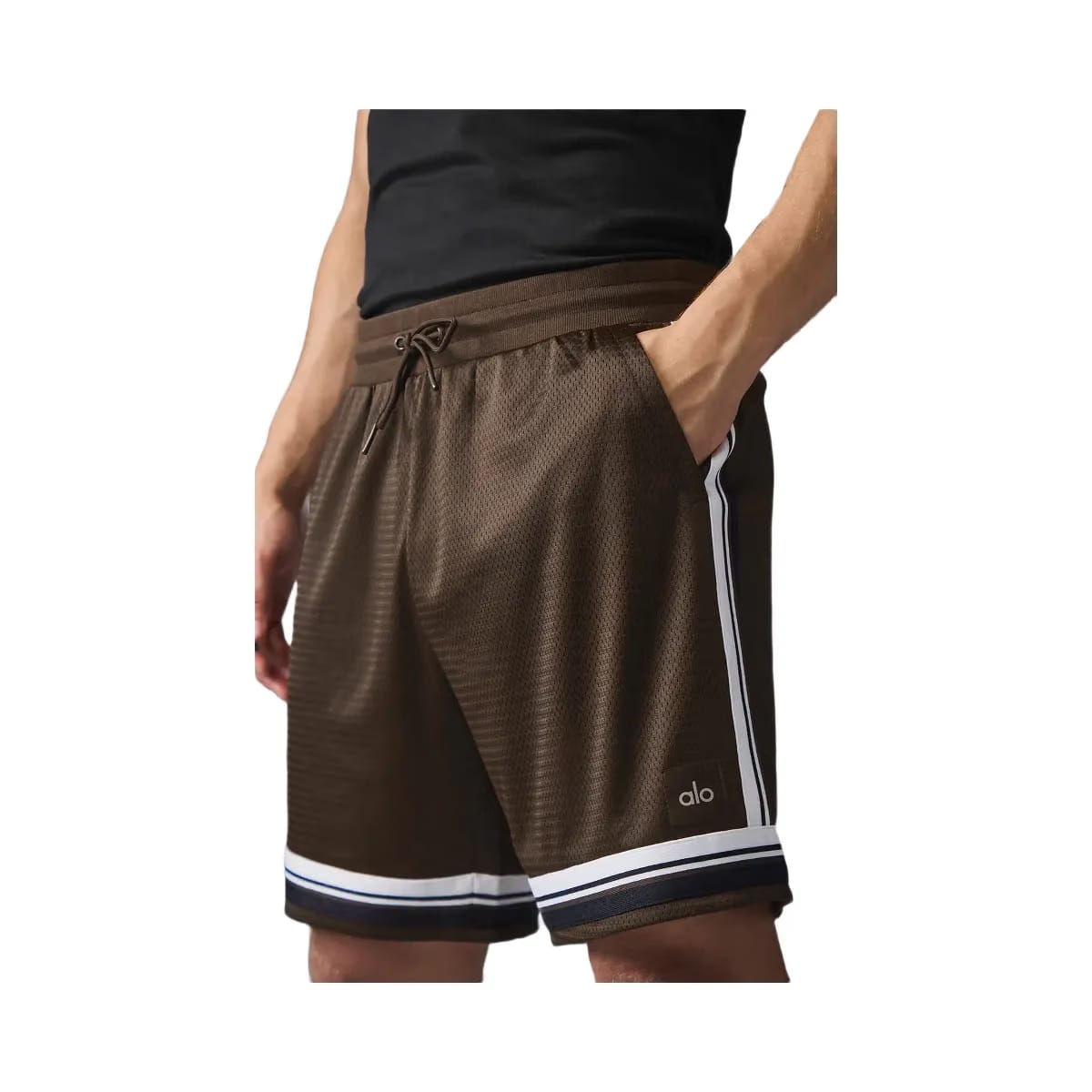 Alo Men's 7" Key Mesh Basketball Short - Espresso