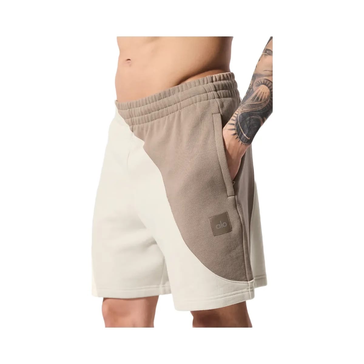 Alo Men's 7" Make Waves Short - Ivory/Bone/Gravel