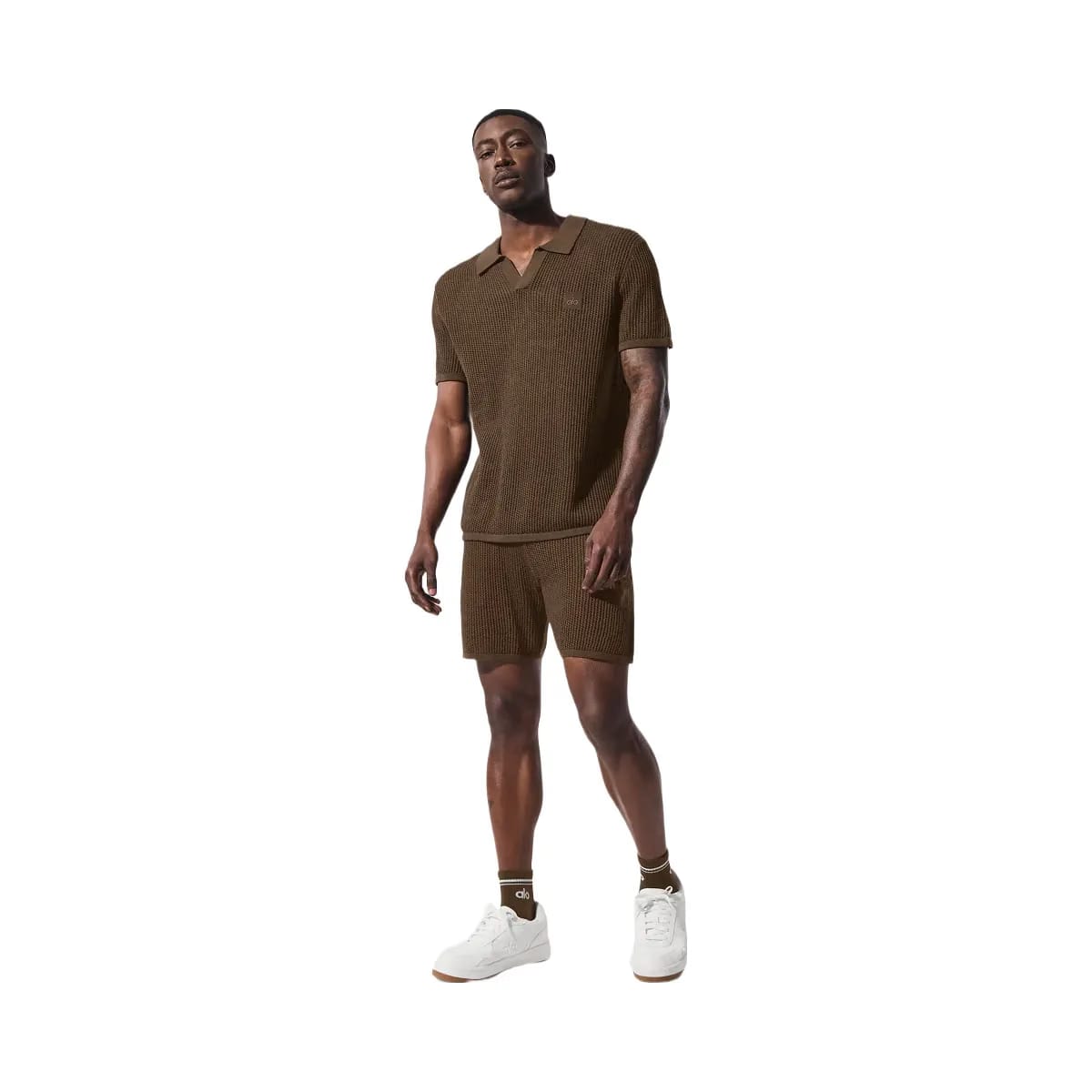 Alo Men's Open-Knit Short - Espresso