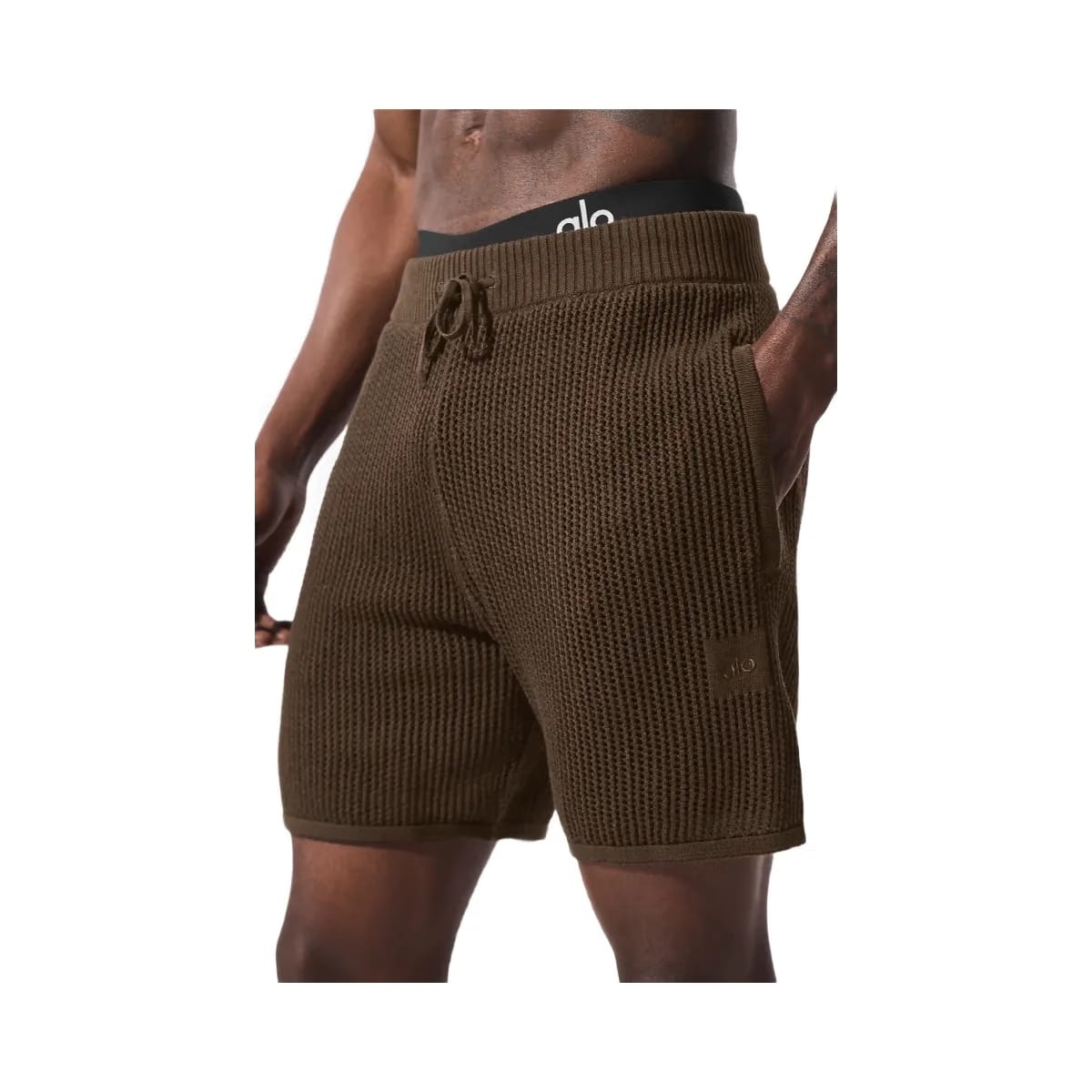 Alo Men's Open-Knit Short - Espresso