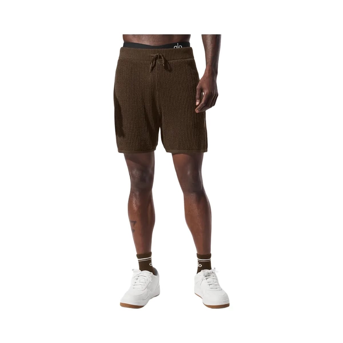 Alo Men's Open-Knit Short - Espresso