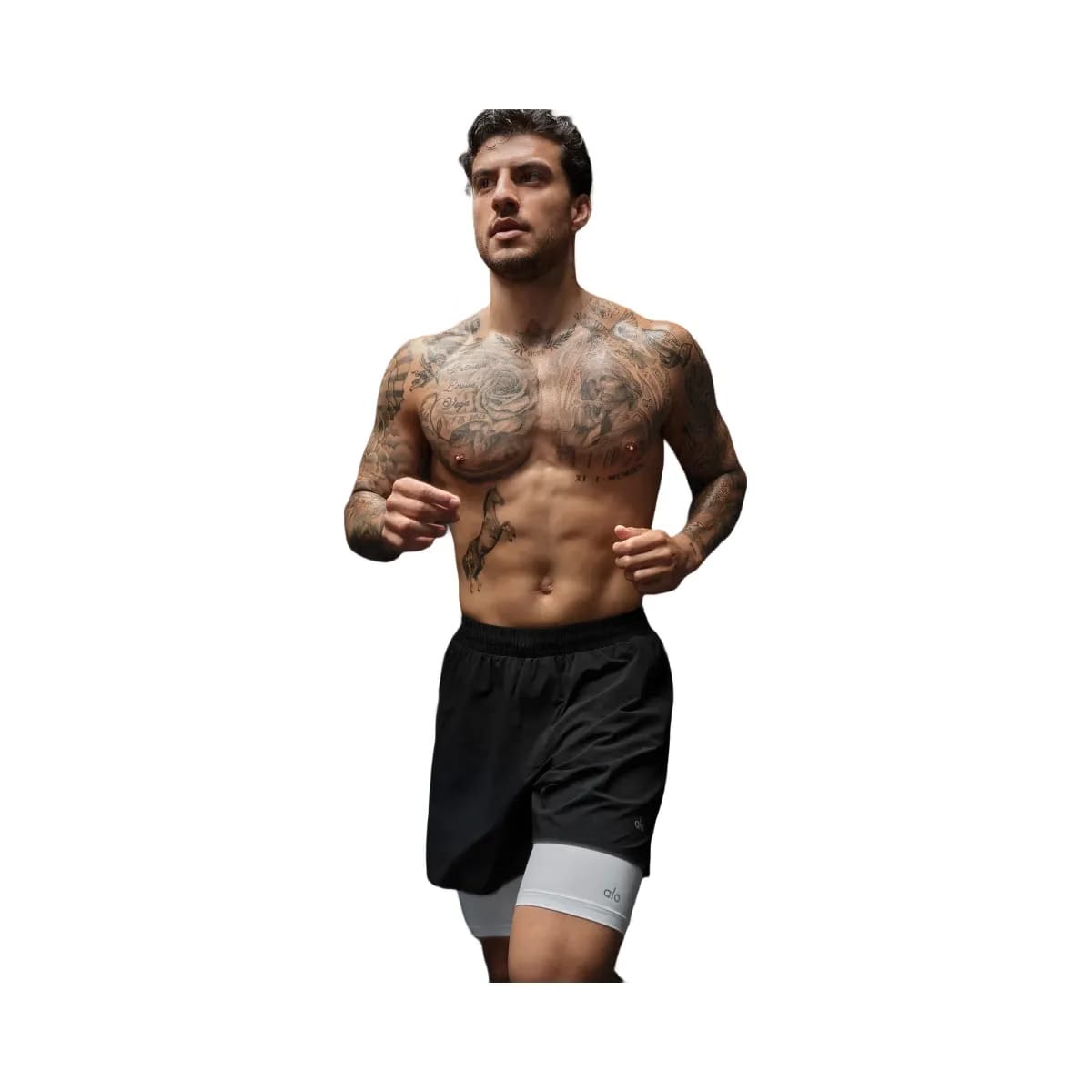 Alo Men's 5" Traction Running Short - Black