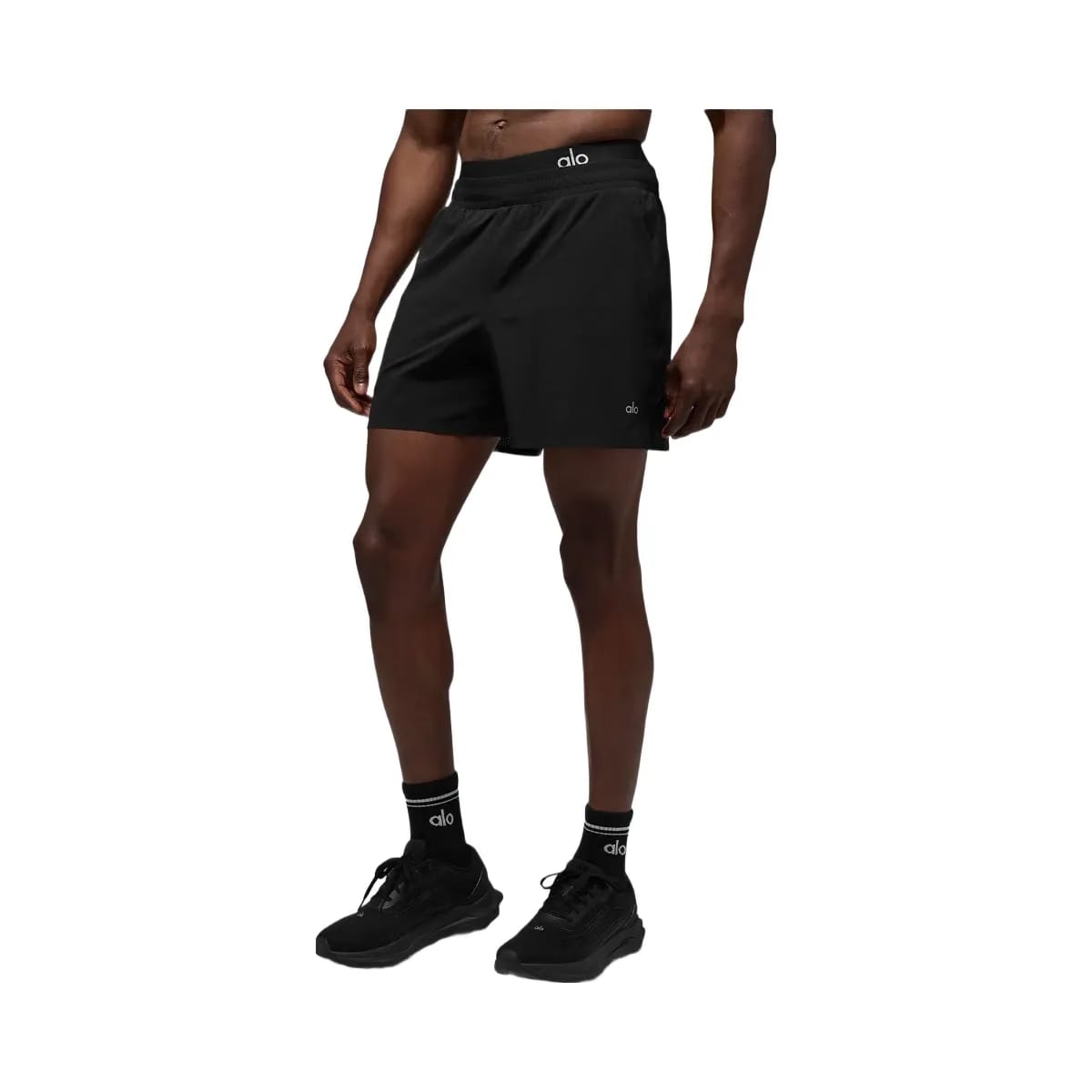 Alo Men's 5" Traction Running Short - Black