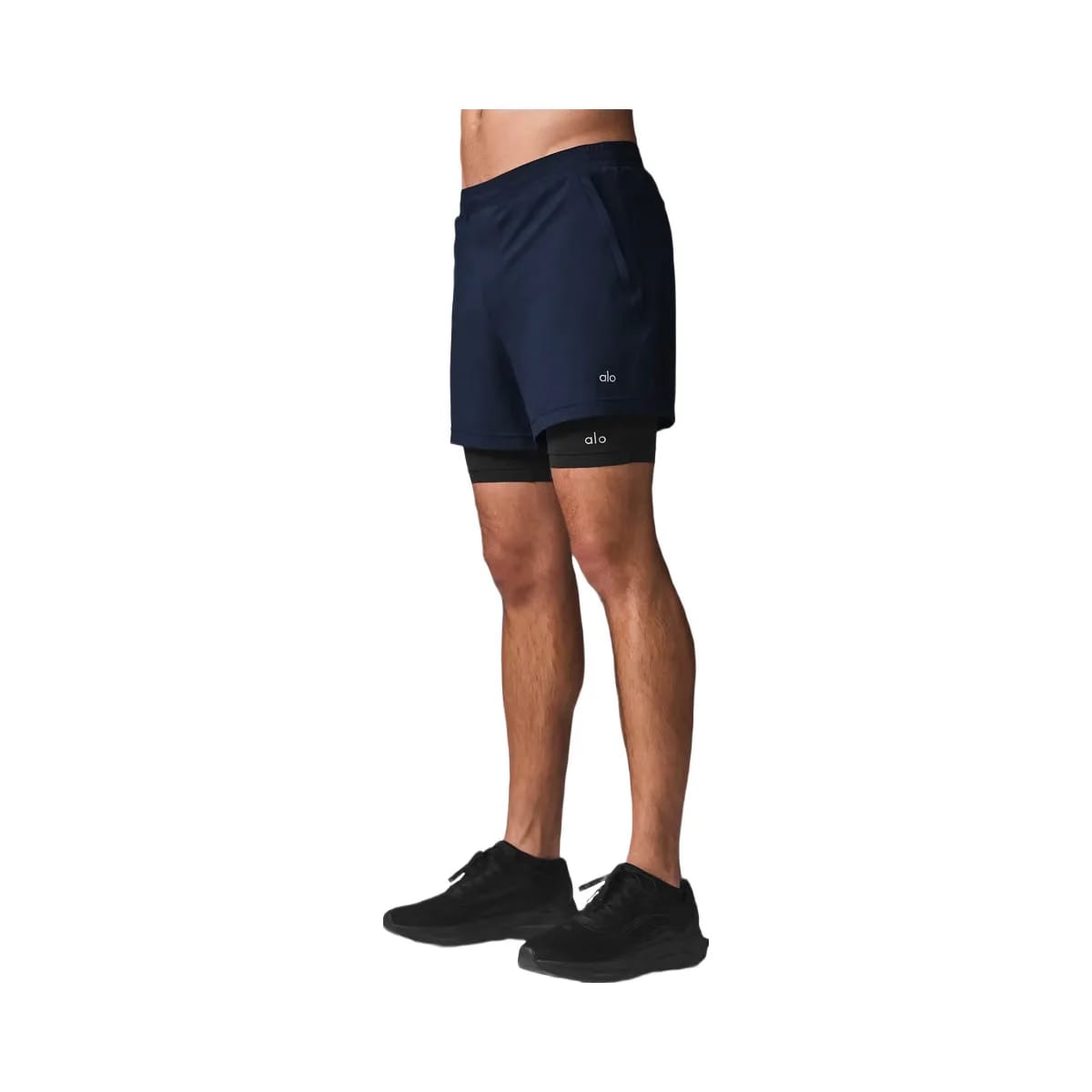 Alo Men's Conquer React 2-In-1 Performance Short - Navy/Black