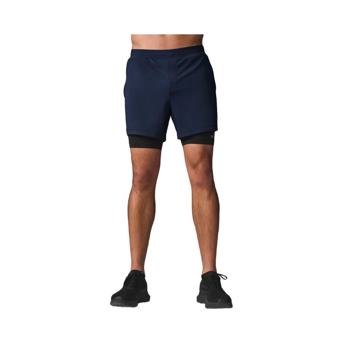 Alo Men's Conquer React 2-In-1 Performance Short - Navy/Black
