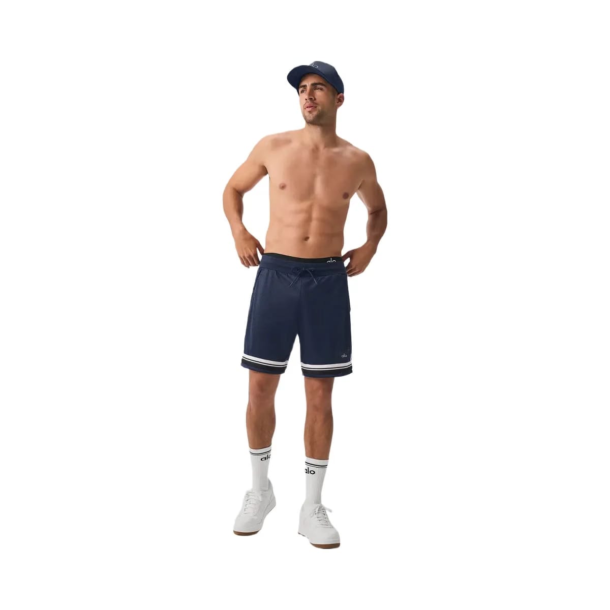 Alo Men's 7" Key Mesh Basketball Short - Navy