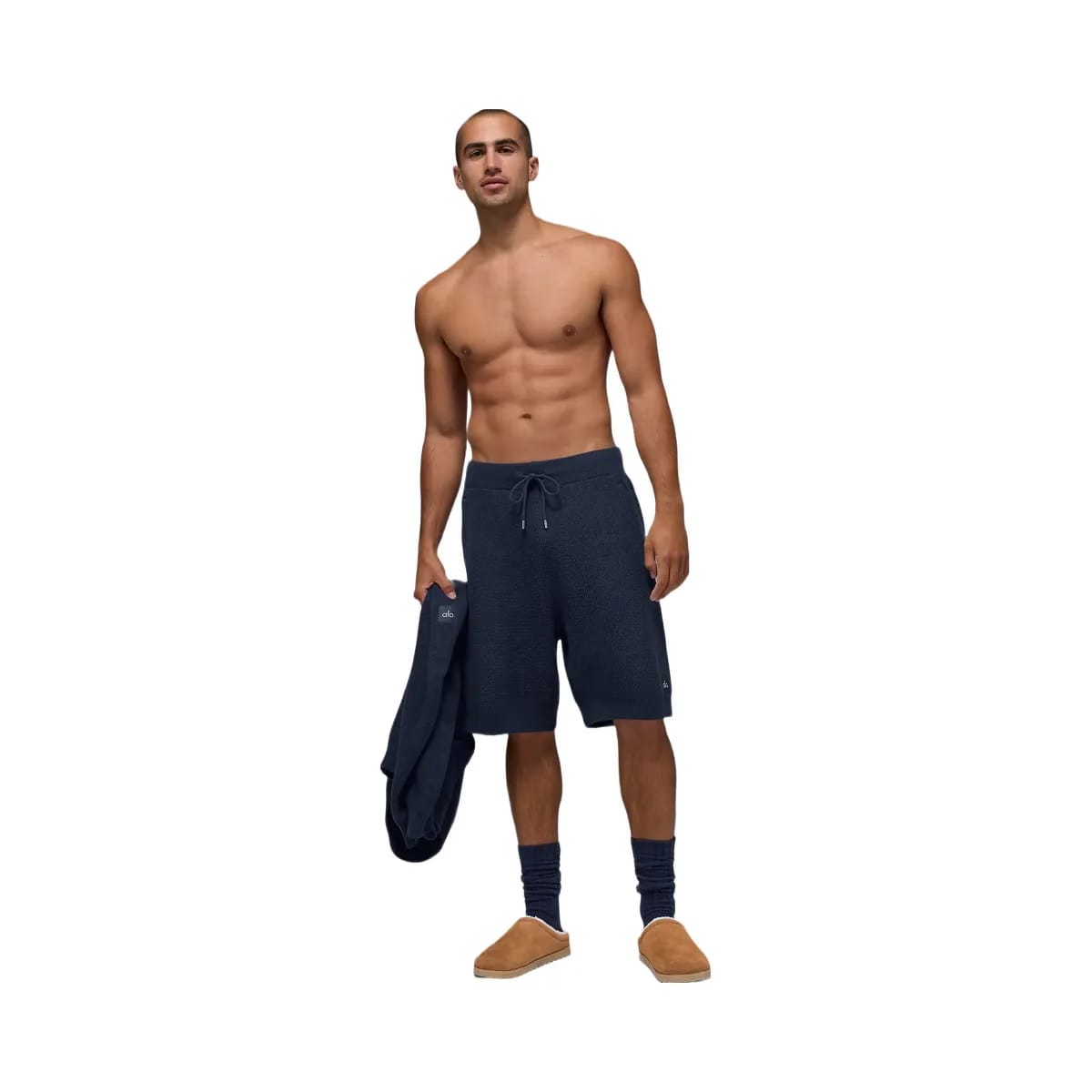 Alo Men's 7" Sports Club Sweater Knit Short - Navy