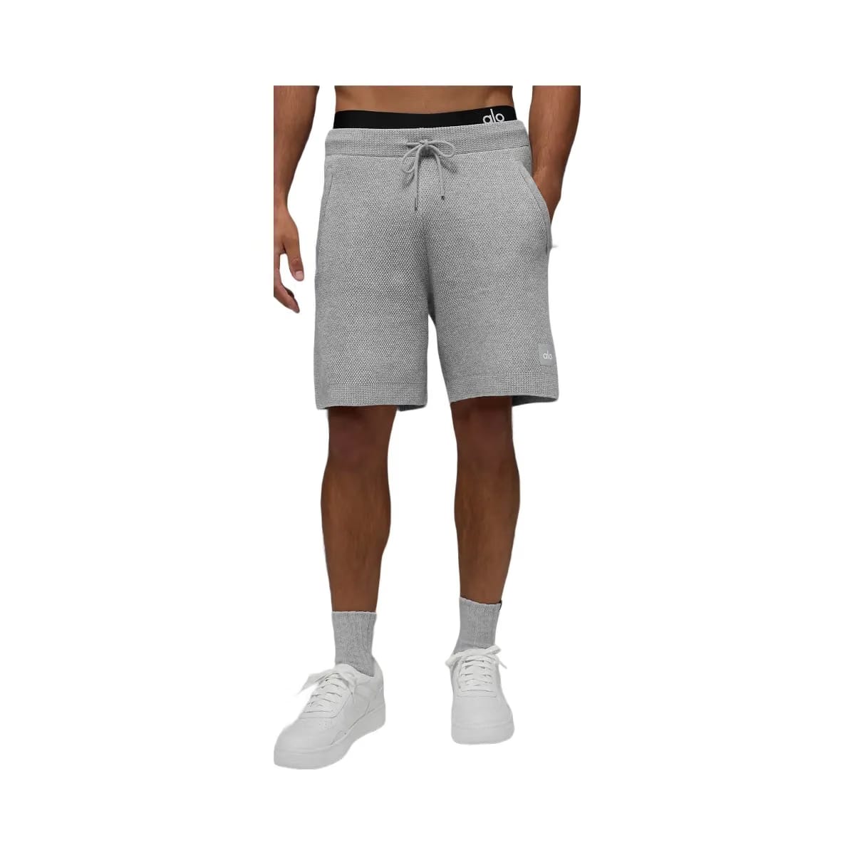 Alo Men's 7" Sports Club Sweater Knit Short - Athletic Heather Grey