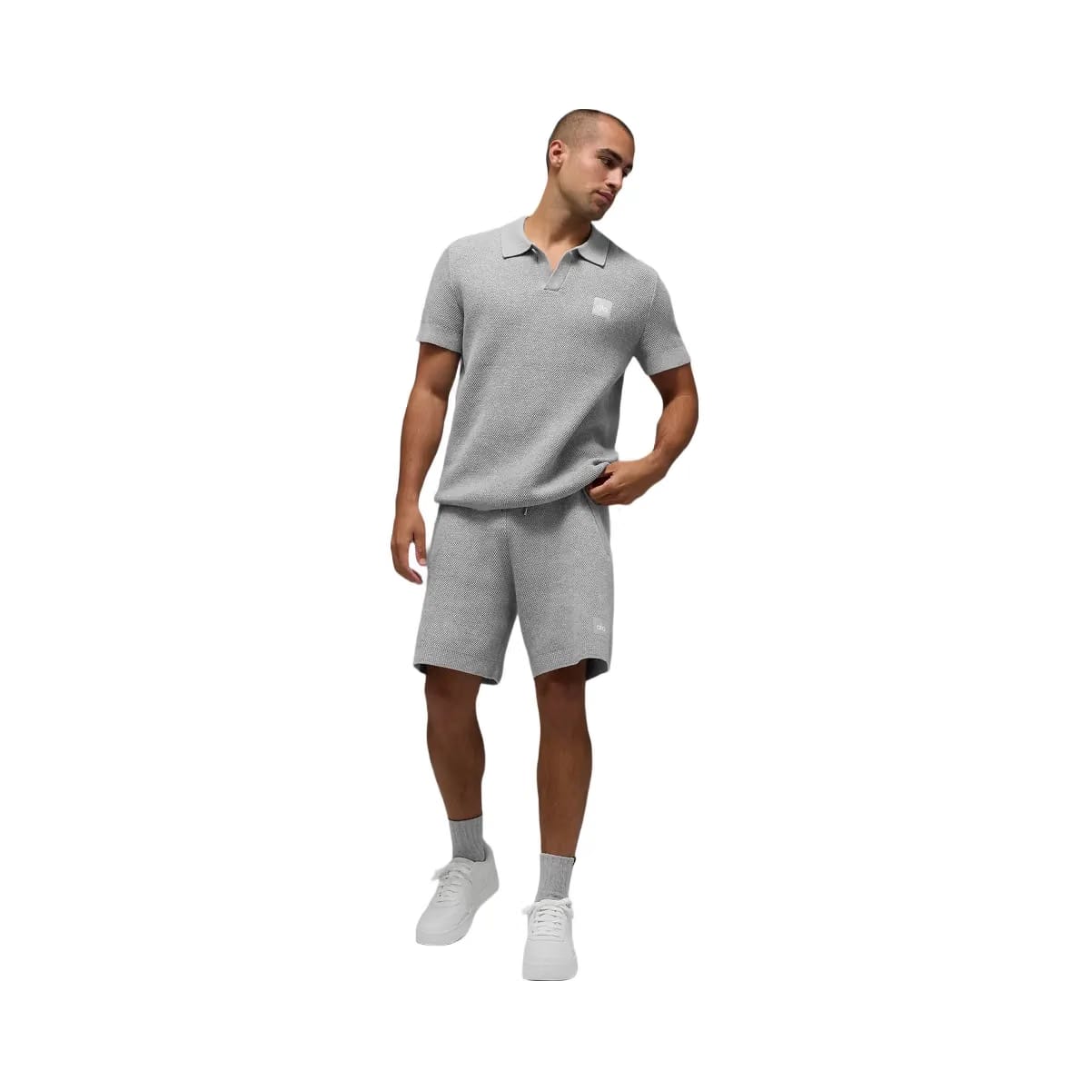 Alo Men's 7" Sports Club Sweater Knit Short - Athletic Heather Grey