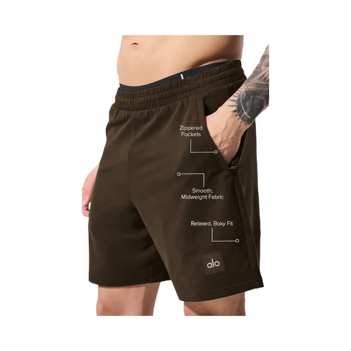 Alo Men's 7" Double Take Short - Espresso
