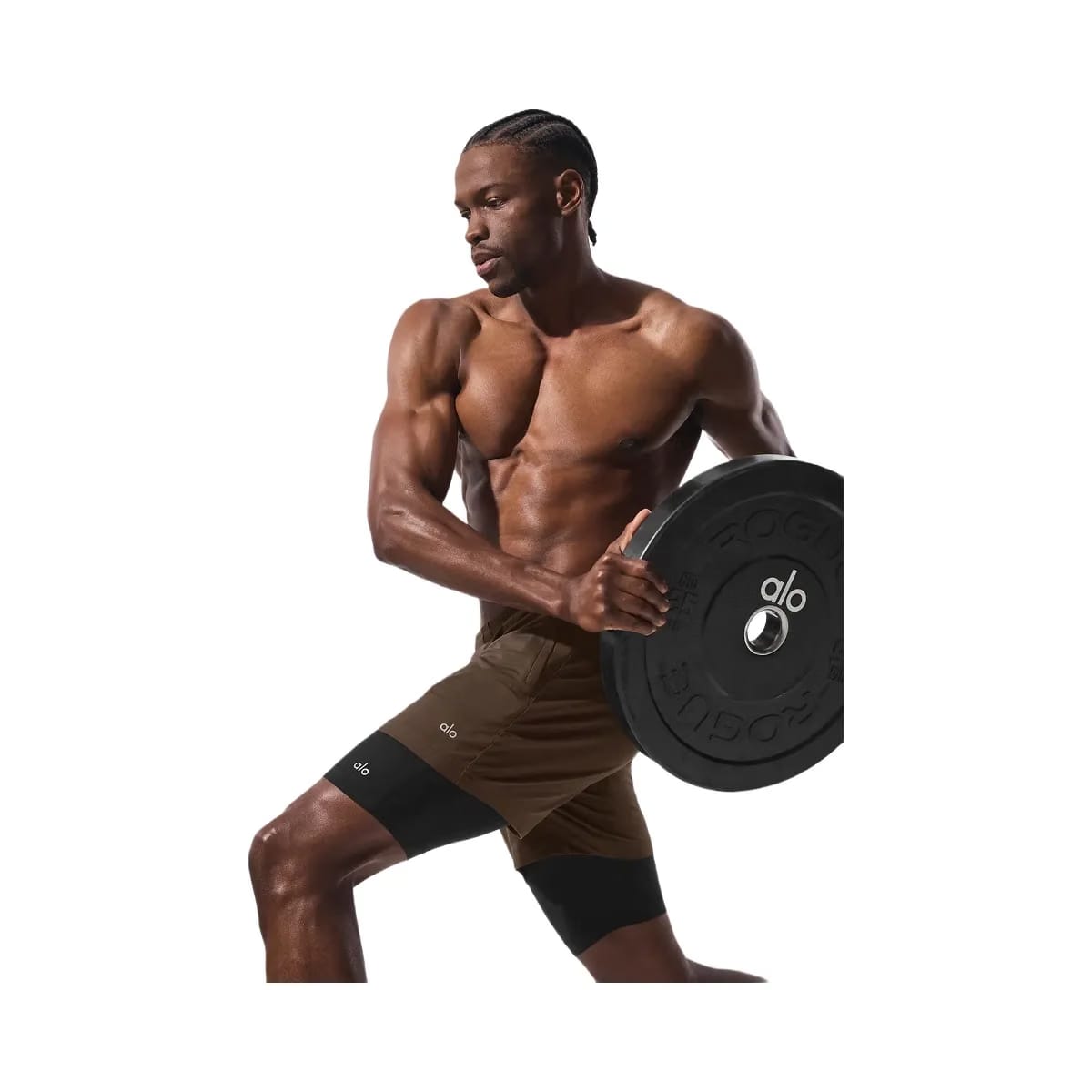 Alo Men's Conquer React 2-In-1 Performance Short - Espresso/Black
