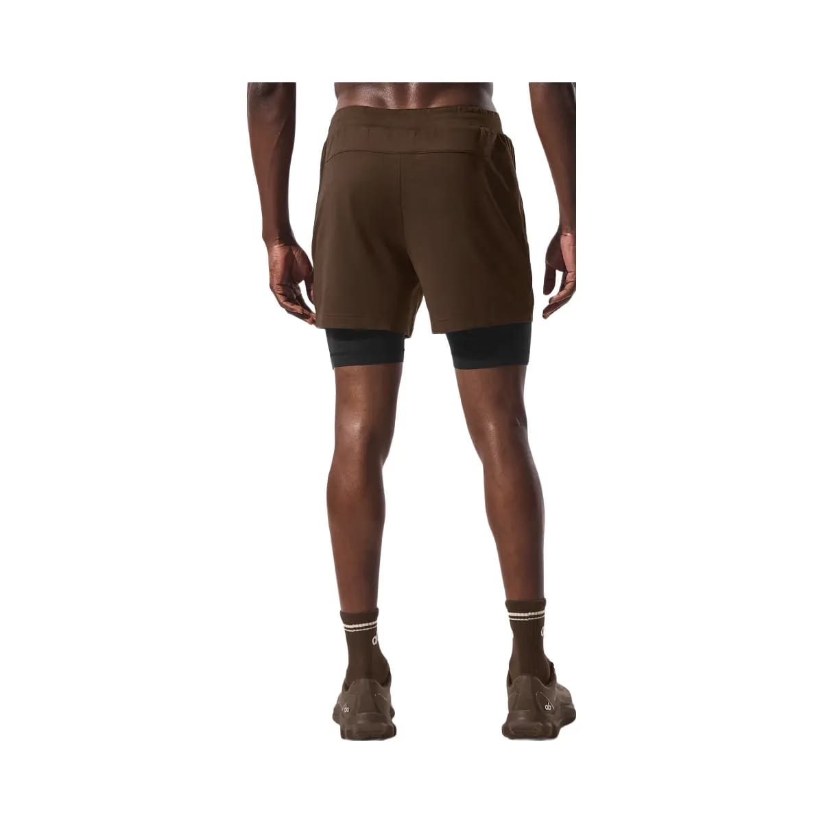 Alo Men's Conquer React 2-In-1 Performance Short - Espresso/Black