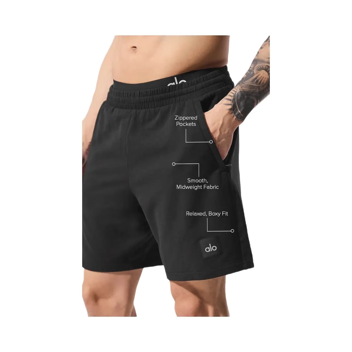 Alo Men's 7" Double Take Short - Black