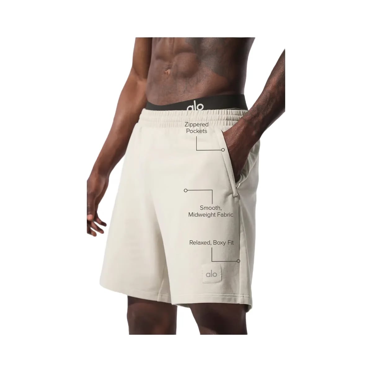 Alo Men's 7" Double Take Short - Bone