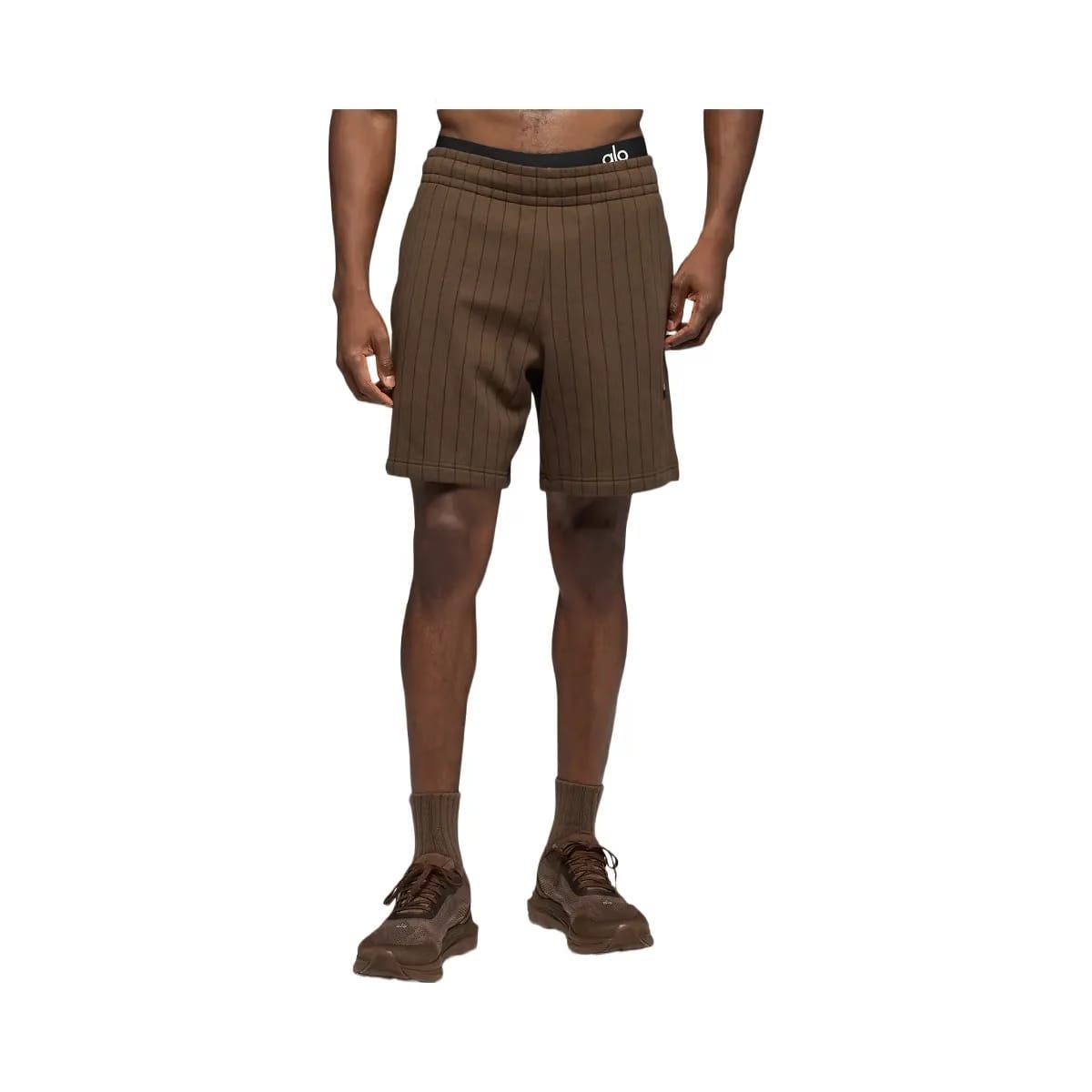 Alo Men's 7" Pinstripe Short - Espresso Pinstripe
