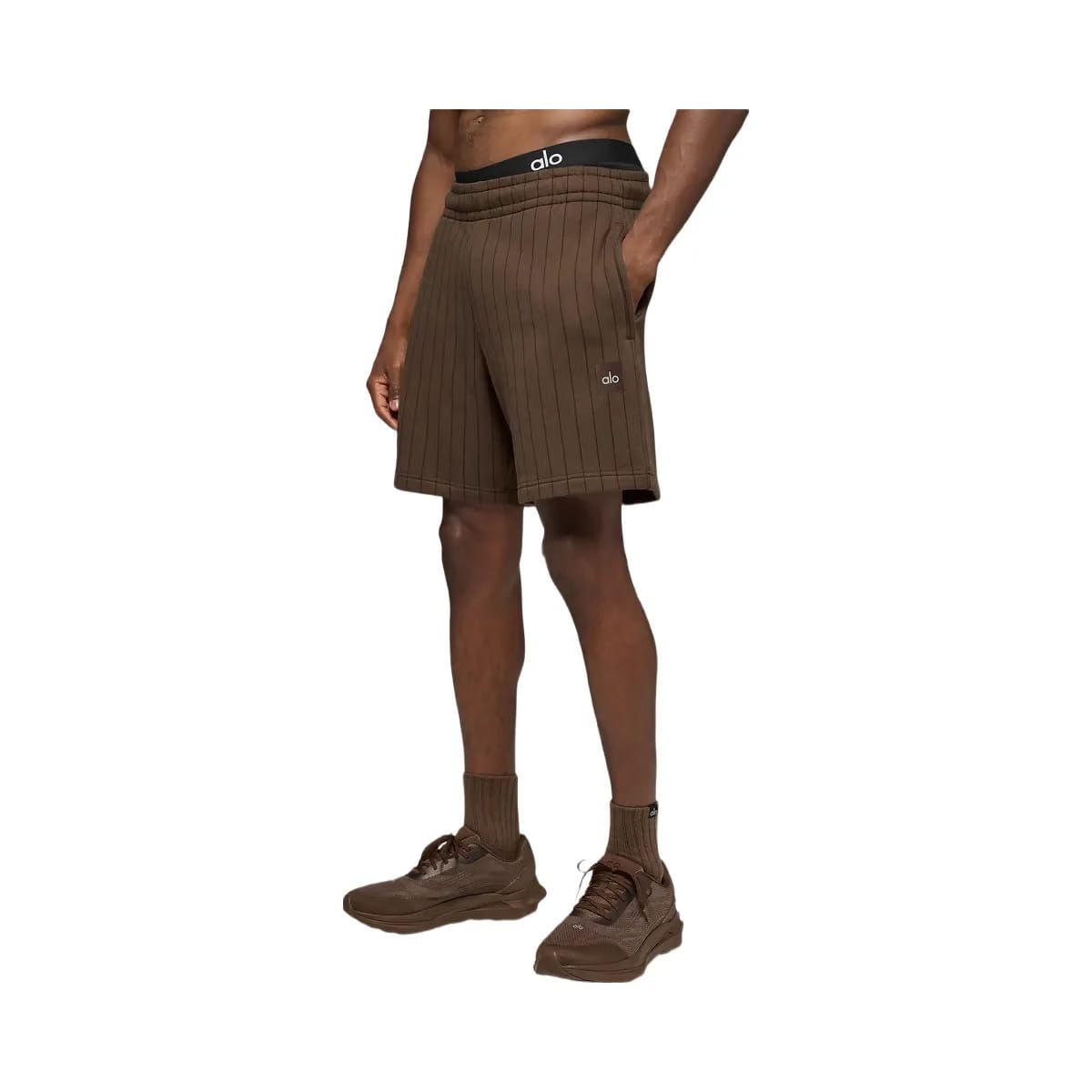 Alo Men's 7" Pinstripe Short - Espresso Pinstripe