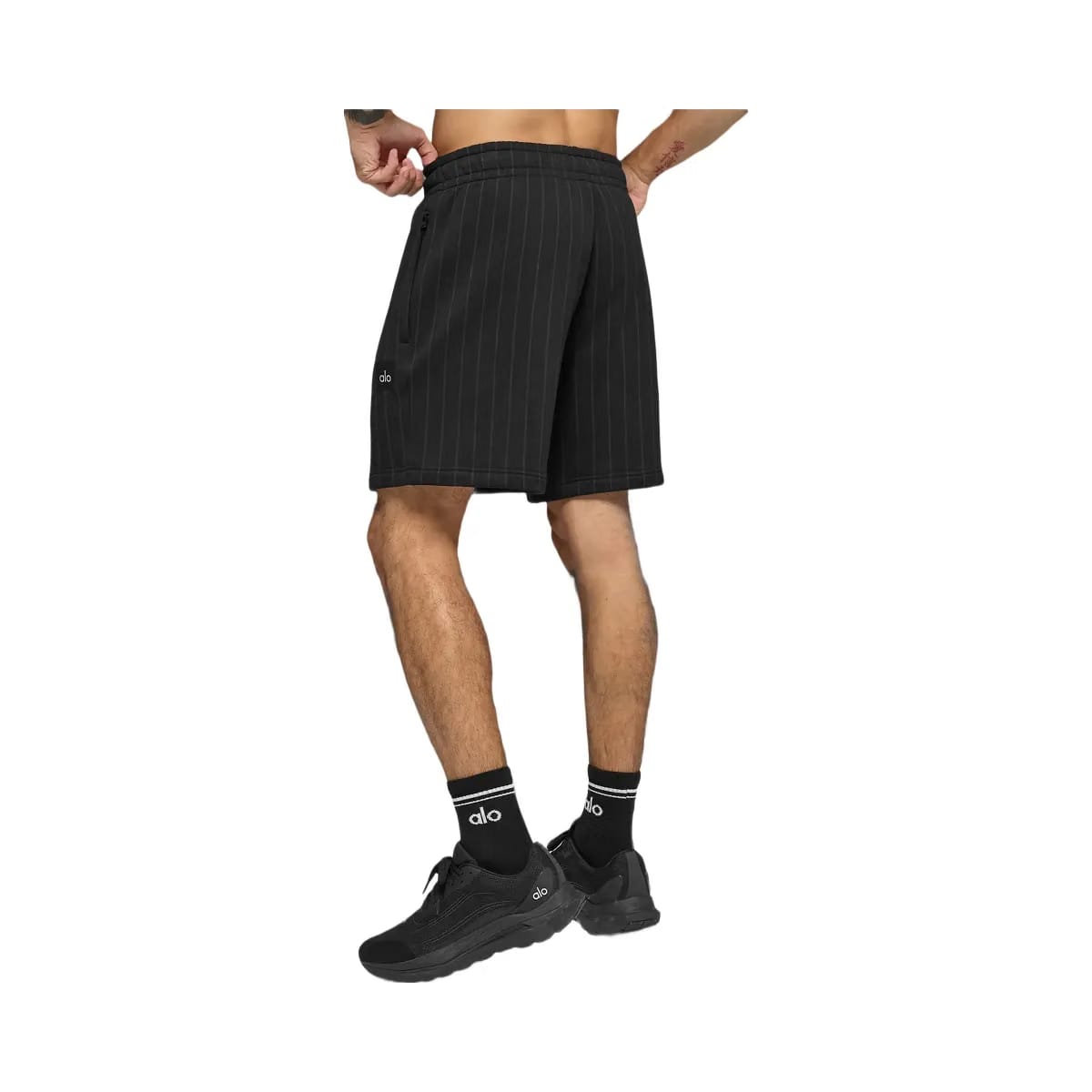 Alo Men's 7" Pinstripe Short - Black Pinstripe