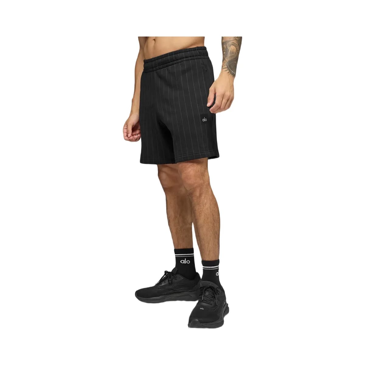 Alo Men's 7" Pinstripe Short - Black Pinstripe