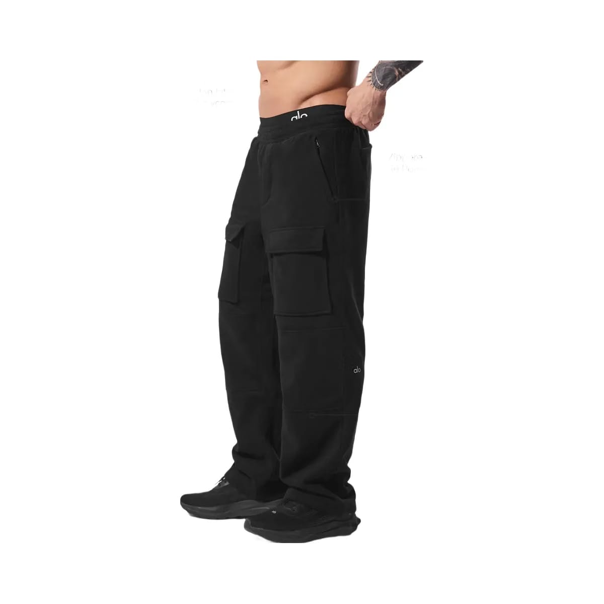 Alo Men's Polar Fleece Ridge Cargo Pants - Black