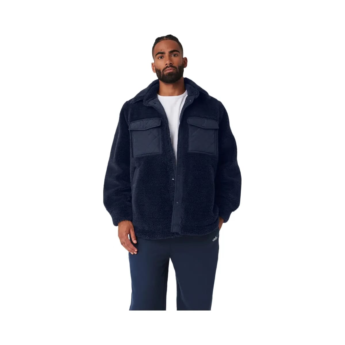 Alo Men's Sherpa Edge Shacket - Navy