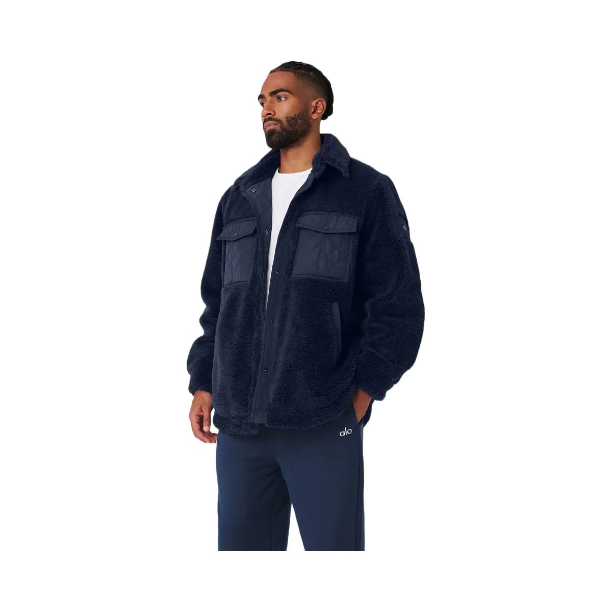 Alo Men's Sherpa Edge Shacket - Navy