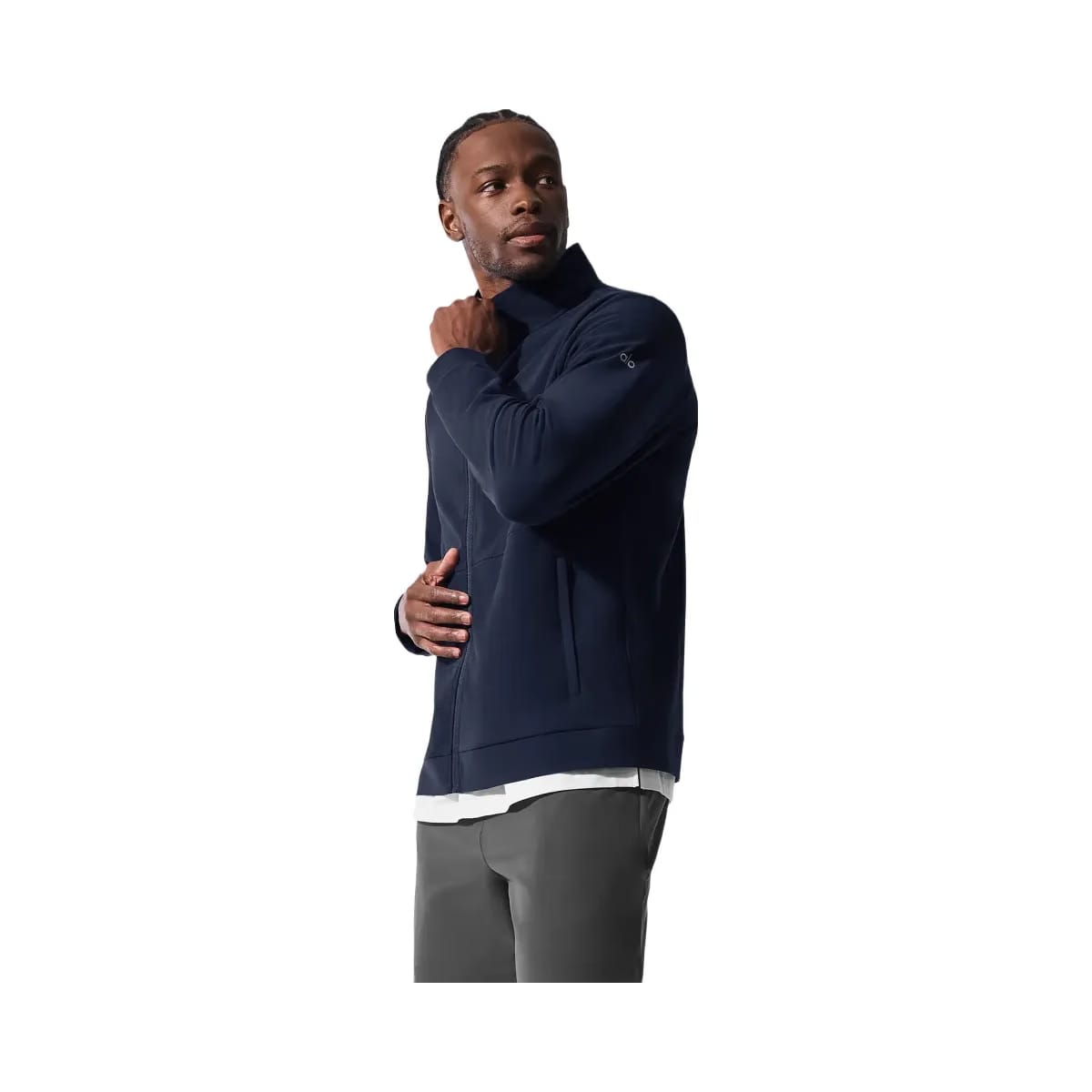 Alo Men's Conquer Max Mock Neck Full Zip - Navy