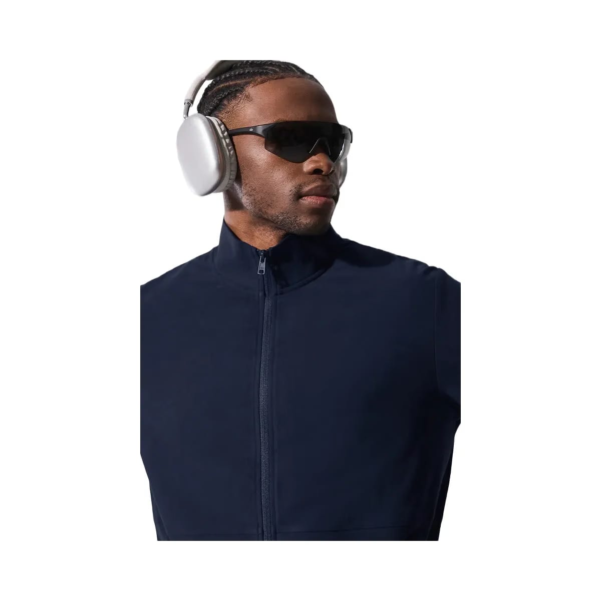 Alo Men's Conquer Max Mock Neck Full Zip - Navy