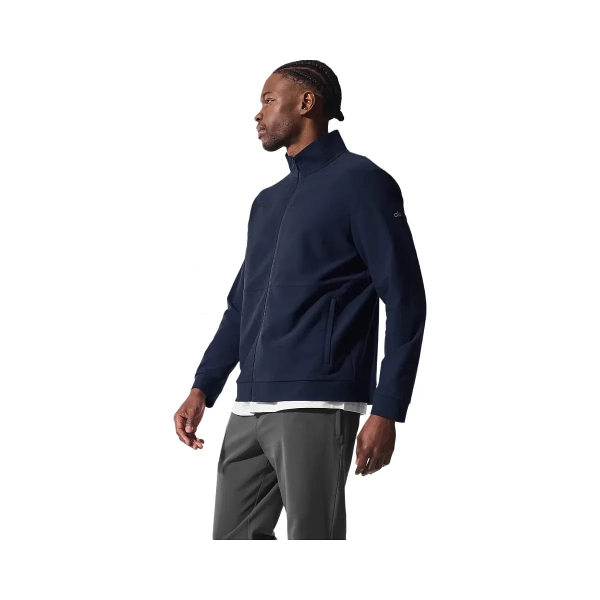 Alo Men's Conquer Max Mock Neck Full Zip - Navy