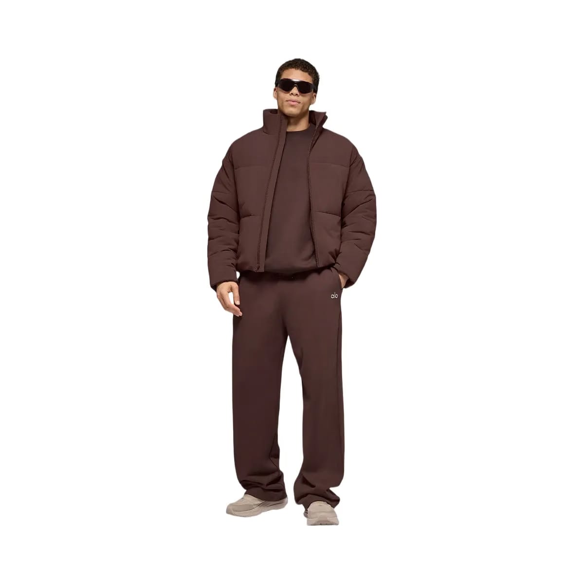 Alo Men's Stretch Woven Street Puffer - Brownstone